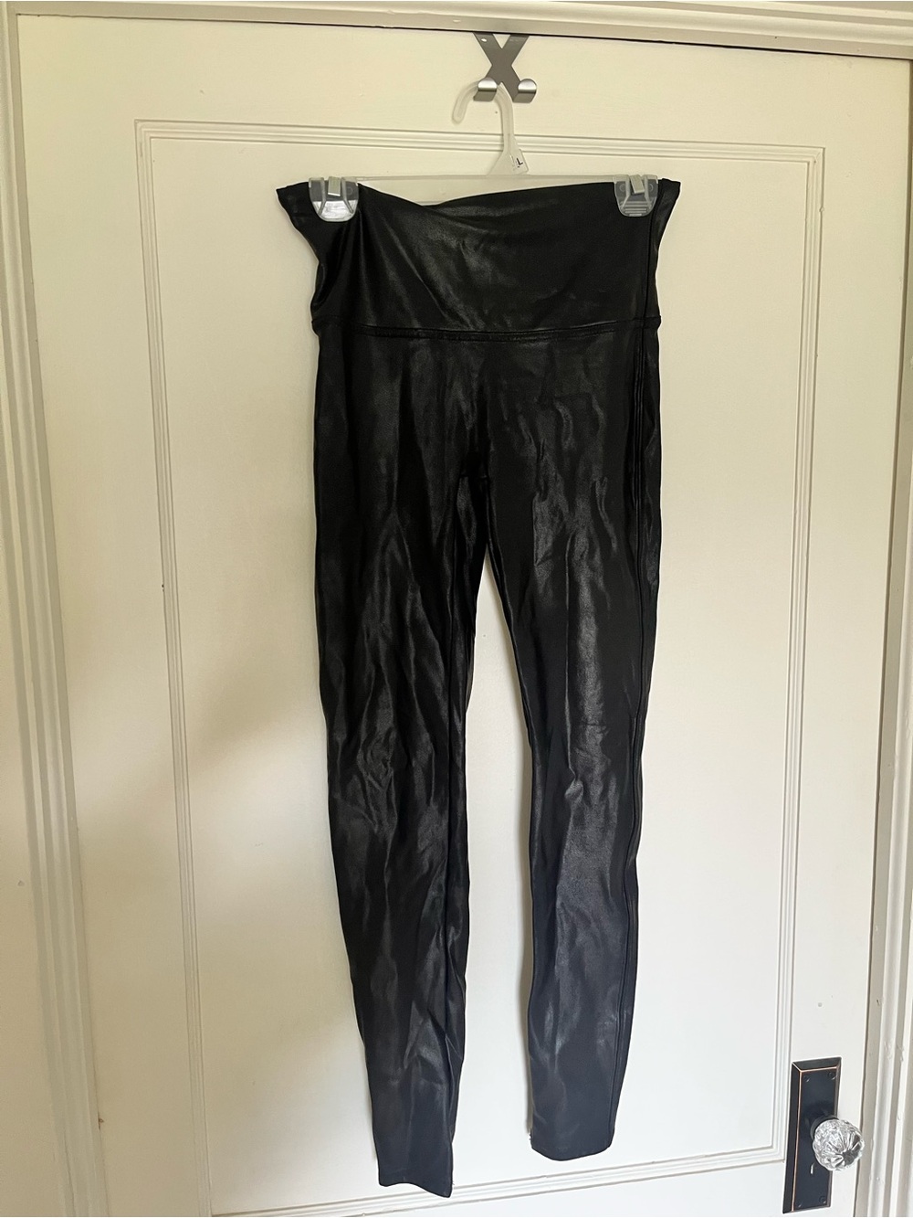 SPANX Black Faux Leather High-Waist Leggings